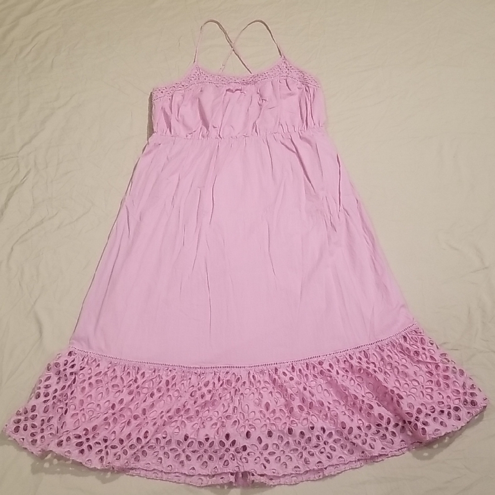 JCrew Pink Sleeveless Lace Hem Dress